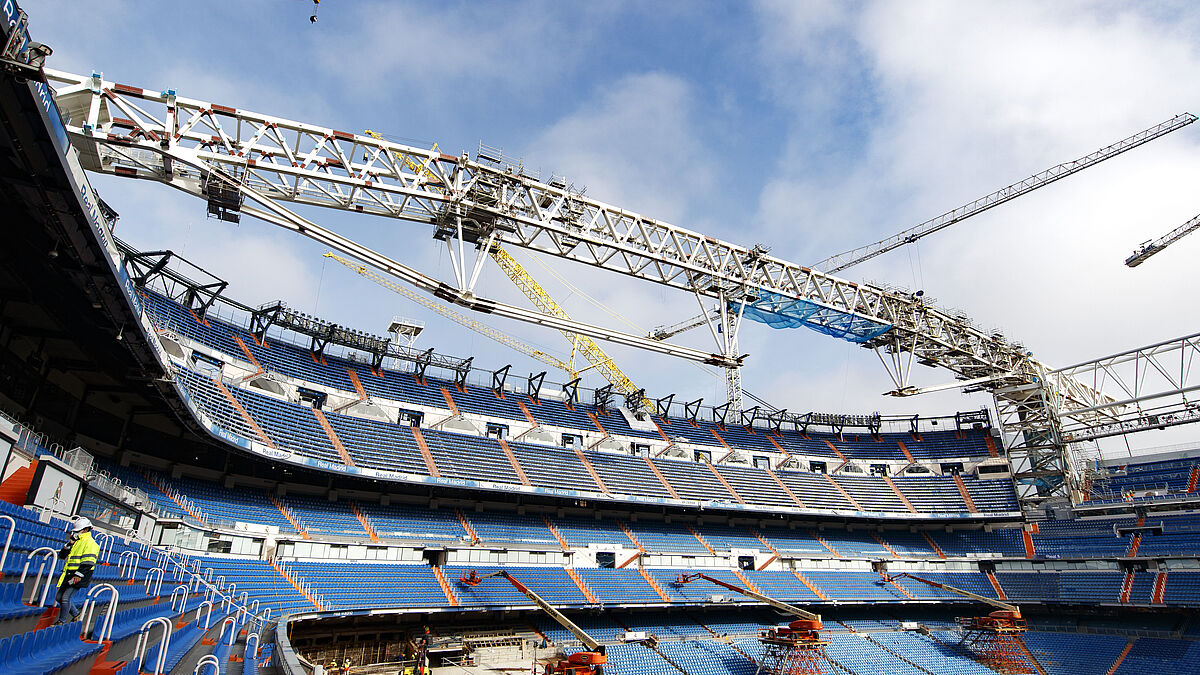 La poutre assemblée avant l’achèvement. Photo : Real Madrid