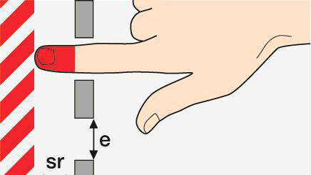 Illustration 06 : La cote « sr » désigne la distance de sécurité par rapport à la zone dangereuse.